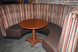 2 x Contemporary Seating Booths With Lined Fabric Backs and Faux Leather Seats - Includes Two Tables