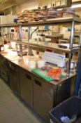 1 x Foster Pro Gastro Refrigerator - On Castors With Overhead Shelving Units - Model PRO1/2L -