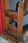 2 x Antique Church Lecturn - With Winged Cherub Carvings - Left and Right Sides - Church Reclamation