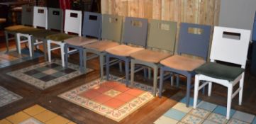 10 x Modern Wooden Dining Chairs - Set of Ten Matching Dining Chairs in Various Colours - CL150 -