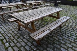 1 x Pub Garden Picnic Table With Attached Benches - For Heavy Duty Commercial Use - Manufactured