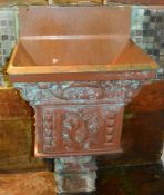 1 x Copper Gutter Leader Hopper Head - Customised Wall Mounted Sink Basin - This is a reclaimed