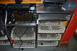 1 x 6 Tier Pint Pot Commercial Epos System and Wash Tray Stand - With Trays - H100 x W133 x D52