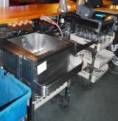 1 x Stainless Steel Workstation For Behind Bars - 8 Pint Pot Tray Capacity, POS Till Holder and an