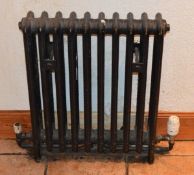 1 x Vintage 10 Column Cast Iron Radiator - H62 x W42 x D14 cm - CL150 - Location: Canary Wharf,