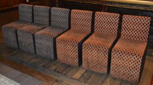 6 x Modular Easy Chairs Upholstered in Hard Wearing Patterend Fabric and Faux Leather - Two Styles