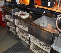1 x Stainless Steel Workstation For Behind Bars - 8 Pint Pot Tray Capacity, POS Till Holder and an