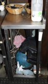 1 x Stainless Steel Corner Prep Bench With Splashbacks - H90 x W39 x D53 cm - Ref FG38 - CL150 -