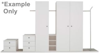 1 x ROSET Tarmac 7-Piece Modular Storage Solution - Colour WHITE - Ref: 4555323 - CL087 -