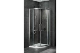 1 x Vogue AQUA LATUS Double Door 800mm Quadrant Shower Enclosure - 8mm Clear Chrome - Polished