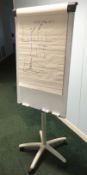 1 x Nobo Baracuda Mobile Office Flipchart Easel - Magnetic - Height Adjustable - Drywipe Surface -