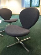 1 x Contemporay Office Chair With Hard Wearing Grey Fabric Upholstery and Chrome Cross Feet Base -