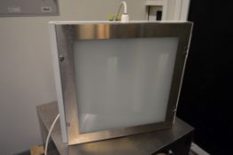 1 x Illuminated Signage Cabinet - Size: H53 x W50 x D8cm - Ref: BL013 (GFFA) - CL120 - Location: