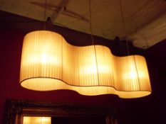 1 x Triple Ceiling Light Fitting With Pleated Shade - Dimensions: W110 x H31cm - Ref: DE104 (RBED) -