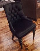 1 x Bespoke Handcrafted Button Back Chair In Black Velvet & 