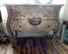 1 x Antique-Style 2-Drawer Dresser Unit - Shabby Chic Finish - Dimensions: W100 x D48 x H86cm - Ref:
