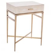 1 x RV ASTLEYEsta Shargreen 1 Drawer Side Table - Dimensions: D35 x W50 x H73cm - Ref: DE147 (PHW) -