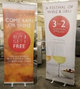 3 x Portable Advertising Display Stands – 800mm Wide Roller Banner Cassettes (UB197) – Over 2 Metres