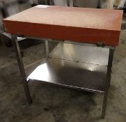 1 x Professional Polyethylene Butchers Block With Stainless Steel Trolley - Dimensions: W83 x D54
