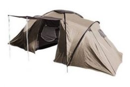 1 x Redcliffs Longwood Large 4-Man Family Tent - Colour: Brown - 2 Room / 2 Entrances - Brand New In
