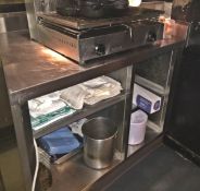 1 x Stainless Steel Preperation area with dark gold frontage / half wall wrap around corner -