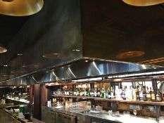 1 x Large Rectangular Shaped Dark Gold Metal Canopy Hood with inset small downlights - Ideal for