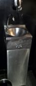 1 x Stainless Steel Floor mounted Single Wash Station 30 x 32cm x Height 89cm Plus Wal Mounted