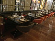 Large Lot of Luxurious high end seating Booth tastefully furnished in black leather with comfortable