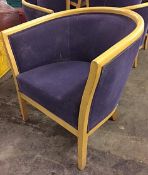 15 x Upholstered Bucket Chairs In Blue - Substantial Solid Chairs - Dimensions: 70 X 70, Height Of
