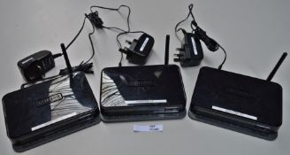 3 x Netgear N150 Wireless Modem Routers - Model DGN1000 - Includes Power Adaptors - CL300 - Ref