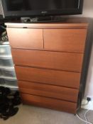 1 x 6-Drawer Wooden Chest - Dimensions: W80 x D48 x H122cm- Ref DBA006 - CL093 - Location: