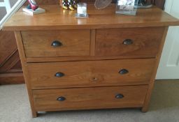 1 x Wooden 4-Drawer Chest - Dimensions: W120 x D58 x H90cm- Ref DBA003 - CL093 - Location: