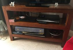 1 x Wooden TV Table With Shelves - W114 x D40 x H75Dimensions: - Ref DBA005 - CL093 - Location: