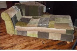 1 x Handcrafted Chaise Longue - Expertly Upholstered In Patchworked Panels - Bespoke Artisan Piece -
