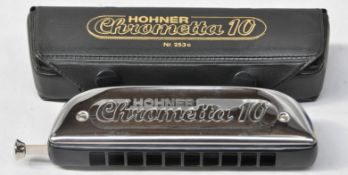 1 x Hohner Chrometta 10 Series Chromatic Harmonica - Unused Stock With Case - CL020 - Ref Pro91 -