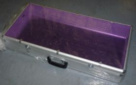 2 x Aluminium / Purple Perspex Storage Cases With Carry Handles and Key Locks - Keys Included -