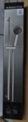 1 x Bathstore XL Techno 95 Shower Rail Kit - Modern Shower Rail Kit With Head - Chrome Finish With