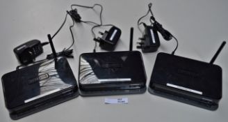 3 x Netgear N150 Wireless Modem Routers - Model DGN1000 - Includes Power Adaptors - CL300 - Ref