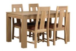 1 x Mark Webster Buckingham Small Extending Dining Table and Four High Back Chairs - White Wash