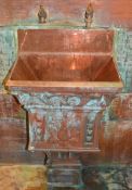 1 x Gutter Leader Hopper Head Style Wall Mounted Sink Basin - Fibreglass Construction With Copper