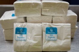 10 x Packs of Swantex Napkins - 100 Napkins Per Pack - 33 x 33 cm 2 Ply - Unused Stock - CL164 - Ref
