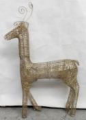1 x Decorative Wire-Frame Deer Sculpture - Dimensions: W90 x H120cm - Recently Removed From An