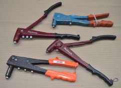 4 x Various Riveting Hand Tools - Brands Include Roebuck and Mixim - CL300 - Ref JP069 - Location: