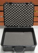 1 x Hardshell Carry Case - With Handle, Latches and Padlock Fasteners - Internal Foam To Protect
