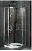 1 x Vogue SULIS Quadrant 900mm Shower Enclosure - Polished Chrome Finish - 6mm Clear Glass - T Bar