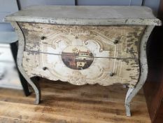 1 x Antique-Style 2-Drawer Dresser Unit, With Shabby Chic Finish - Dimensions: 104cm x depth 48cm