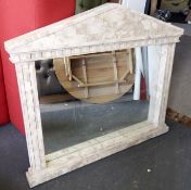 1 x Roman Style Mirror In A Faux Marble Frame - Landscape Profile - Dimensions: W122 x H105 x