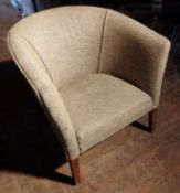 4 x Upholstered Curved Tub Chairs - All Recently Taken From A Bar & Restaurant Environment -