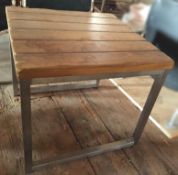 1 x Wood Topped Table With Metal Frame - Dimensions To Follow - Ref: NDE051 - CL122 - Location: Bury