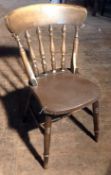 2 x Wooden Spindle-Back Bistro Chairs - Recently Taken From A Bar & Restaurant Environment - Ref: